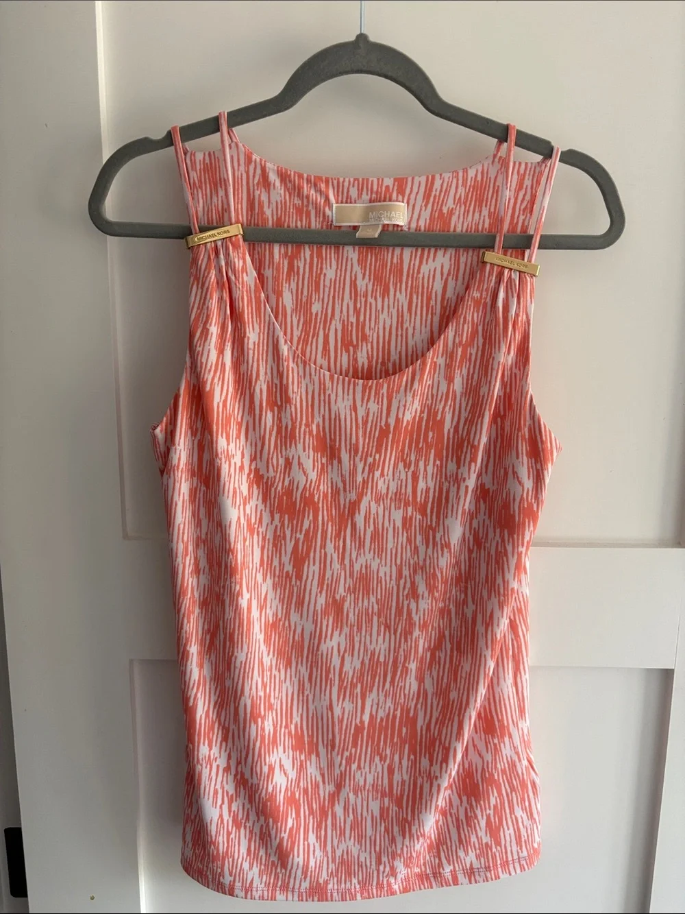 Michael Kors Coral and White Printed Camisole